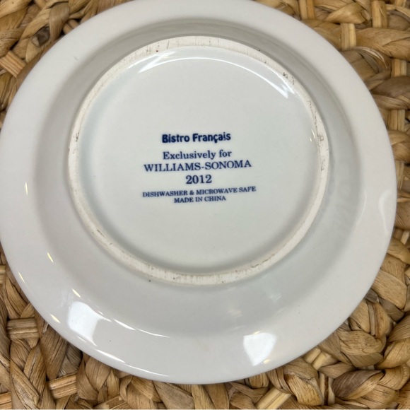 WILLIAMS SONOMA BISTRO FRANCAIS CONFITURE JAM & BUTTER DISH 2012 FRENCH WRITING - Picture 8 of 12